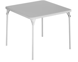 Vierkante opklapbare kaarttafel, 85 cm - met spons gevuld PU blad, waterafstotend - grijs metalen frame, geen montage nodig - draagbare tafel voor poker, eten en kamperen, geschikt voor binnen en buiten