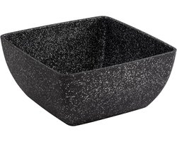 Vierkante Ovenschaal 19x19 cm met Antiaanbaklaag - Aluminium - 1,5 Liter - Zwart/Zilver