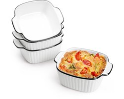 Vierkante ovenschaal - geschikt voor bakken - 1 stuk - premium porselein - 13 oz