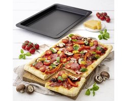 vierkante Pizzabak 26 x 37 cm Zwart