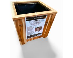 Vierkante plantenbak Storm Acacia hout FSC 40 x 40 cm Naturel geolied - Staande Plantenbak - Binnen/buiten - plantenbakken voor buiten - plantenbakken - plantenbak balkon