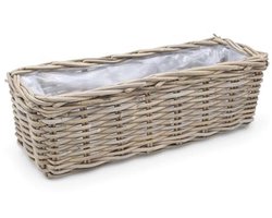 Vierkante Rieten Plantenbak 60 cm - Rotan Bloempot voor Tuin en Balkon