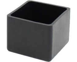 Vierkante rubberen doppen voor stoelen, tafels en meubelpoten, 50 mm (zwart, 4 stuks)