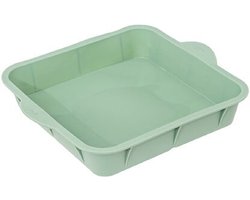 Vierkante siliconen bakvorm groen | cakevorm met handgrepen | cakevormen | anti-aanbaklaag | voor oven en magnetron SILICARRE-PRO