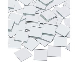 Vierkante spiegel tegels - 7,4 cm - DIY projecten - hobby en decoratie - mozaïek - woon- en slaapkamer - 50 stuks.