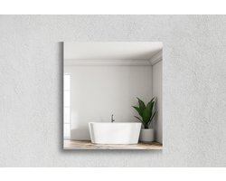 Vierkante Spiegel - Toiletspiegel - Verzilverd - 70 X 70 cm - Dikte: 4 mm - In Nederland Geproduceerd - Incl. Spiegelmontageset - Top Kwaliteit Wandspiegel Zonder Lijst