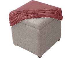 Vierkante stretch Ottomaanse hoes voor comfortabele voetenbank