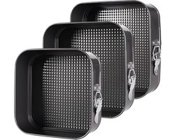 Vierkante Taartvormset 20/22/24cm - Lekvrije Anti-aanbak Bakvormen voor Taarten en Brood