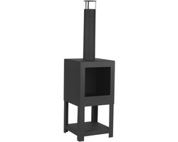 Vierkante Terrasverwarmer met Houten Opslag