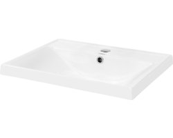 Vierkante wastafel met overloop 51x41,5x15,5 cm wit keramiek LuxeBath