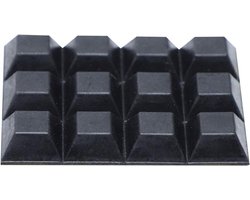 Vierkante zelfklevende rubberen pads voor meubels - Set van 12 stuks - 12mm x 12mm x 6mm Forest Green