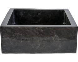VIERKANTEN OPBOUW WASKOM VOLLEDIG GEPOLIJST – ZWART 40X40X15CM