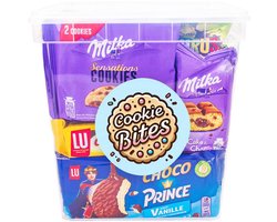 Vieruurtjes XL koekjespakket met chocolade - Milka, LU, Prince, Oreo, Mikado & Lotus Dino - 24 stuks – koekjesmix – cakejes – koekjes met chocolade - 1066g