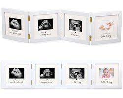 Viervoudige Fotolijst voor Echografie - Opvouwbare Zwangerschapsfoto's - Perfect voor Aankondigingen en Cadeaus