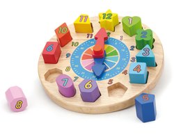 Viga Toys® Puzzelklok met geometrische vormen