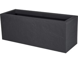 Vijverbak Balkonbak Volcania'Up waterpartij 25 liter steenlook enkelwandig wateropvangzone 59 x 195 x 228 cm antracietgrijs Vijverbak