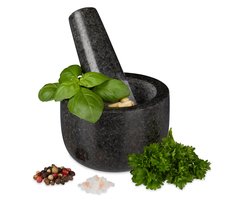 Vijzel en stamper - graniet - gepolijst - Ø 8,5 cm - 100 ml