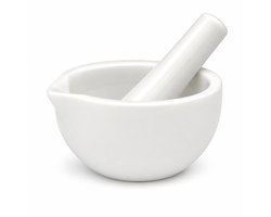 Vijzel Met Stamper 7 Cm Porselein - Compacte Vijzel Met Stamper Klein Voor Kruiden, Specerijen En Knoflook - Duurzaam Traditioneel Keukengereedschap Voor Malen En Bereiden - 1 Stuk