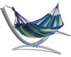 Viking Choice - Hangmat met standaard - 2 persoons - tot 220 kg - blauw, groen