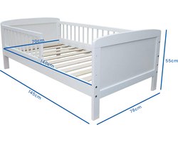 Viking Choice Peuterbed Wit 140x70cm - Incl. Lattenbodem & Uitvalbeveiliging