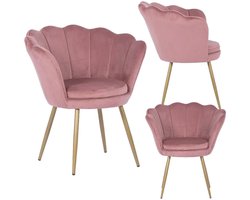 Viking Choice - Schelpstoel - velvet - comfortabel - roze, goud