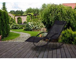 Viking Choice Schommelstoel Tuin - Zwart - Zero Gravity - Ademende Stof