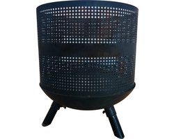 Vikkieerin.nl - Vuurkorf voor buiten - Rond - Zwart - 45 cm (diameter) x 50 cm (hoogte) - Terrashaard