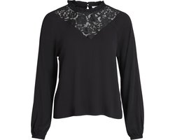 Vila Blouse Visuvita L/s Lace Top /su - Noos 14075412 Black Dames Maat - W36