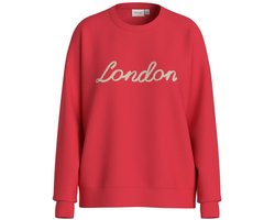 Vila Trui Visif L/s O-neck Sweat Top/is/1/ka 14114804 Hibiscus/london/birch Dames Maat - S