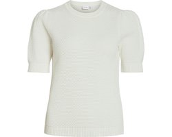 Vila VIDALO O-NECK S/S KNIT TOP/SU - NOOS Dames Top White Alyssum - Maat XS
