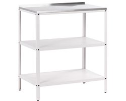 VILAMA - Buitenkeuken eiland - Wit - 80x50x92 cm - Staal