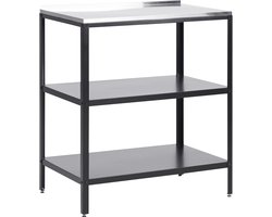 VILAMA - Buitenkeuken eiland - Zwart - 80x50x92 cm - Staal
