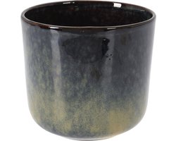 VILDE Bloempot Porselein - Ø 17.5 cm - Hoogte 15.5 cm - Geglazuurd - Sierpot Luxe Design