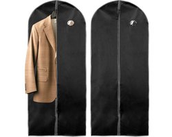 Vilde Kledinghoezen Set - 2 Stuks - 60 x 150 cm - Zwart - Kledingzakken voor Pakken, Jurken en Jassen - Stofdicht & Motbestendig - Met Rits