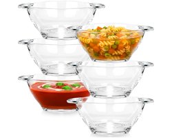 Vilde Soepkommenset Glas 6 Stuks - 420 ml - Met Handgrepen - Vaatwasserbestendig