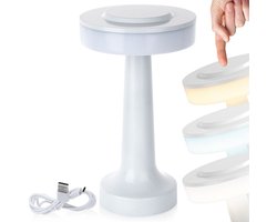 Vilde - Tafellamp - LED - Wit - Draadloos - 3 Helderheidsniveaus
