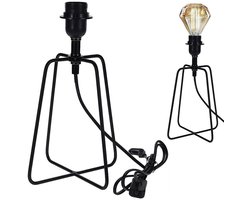 VILDE - Tafellamp - Zwart Metaal - 21 cm - Modern en Industrieel