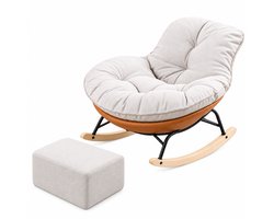 VILIMA - Ergonomische stoel - Schommelstoel - Incl. voetensteun - Loungestoel - Fauteuil - Modern design - Maximaal comfort - 90×90×80 cm