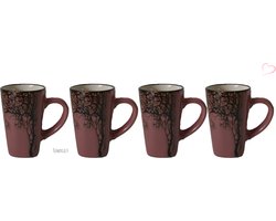 Villa-collectie Espresso kopje Hella Dark Rose- 10 CL set van 4