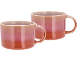 Villa Collection Allure Mok met handvat Dia 8,5 x 6 cm 0,16 liter 2 stuks Paars/Orange