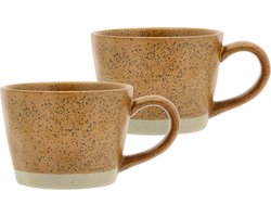 Villa Collection Evig Mok met handvat Dia 14 x 10 x 7,3 cm 0,3 liter 2 st. Amber