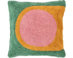 Villa Collection Focus Kussen 45 x 45 cm Groen/Roze/Amber