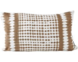 Villa Collection Kussen 50 x 30 cm Sand/Wit