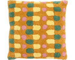 Villa Collection Retro Kussen 45 x 45 cm Roze/Groen/Amber/Geel