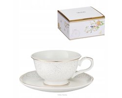 Villa Italia SUNSET Porseleinen Theekop 230ml - Elegant Goud & Mat Wit