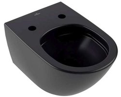 Villeroy & Boch Antao - Hangend toilet, Rimless, CeramicPlus, TitanGlaze, TwistFlush, Pure Black 4674T0R7