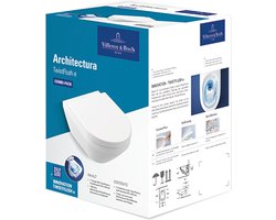 Villeroy & Boch Architectura - Hangend toilet met zitting SoftClosing, DirectFlush, TwistFlush, alpine wit 4694CL01