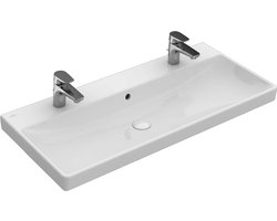 Villeroy & Boch Avento meubelwastafel - 100x47cm - 2 kraangaten met overloop wit