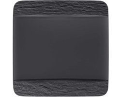Villeroy & Boch Dinerbord / Bord Manufacture Rock – Zwart – 28 x 28 cm – Stijlvol en Duurzaam – Perfect voor Diner, Hoofdgerechten en Meer