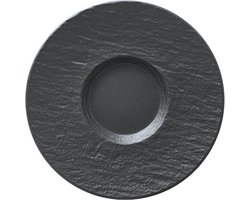 Villeroy & Boch Koffieschotel / Schotel Manufacture Rock – Zwart – Ø 16 cm – Stijlvol en Duurzaam – Perfect voor Koffie, Espresso en Desserts
